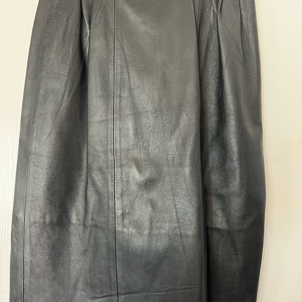 Black Genuine Leather Skirt